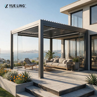 Toit à lames orientables en aluminium pour les détaillants d'extérieur, pergola sur mesure pour terrasse extérieure, résistante aux UV, pour l'ombrage