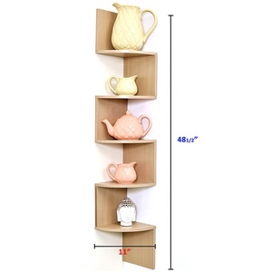 Di nuovo disegno caldo di vendita 5 tier MDF montaggio a parete ad angolo scaffali in legno naturale di colore bianco nero o <span class=keywords><strong>grigio</strong></span> - Product Image 1