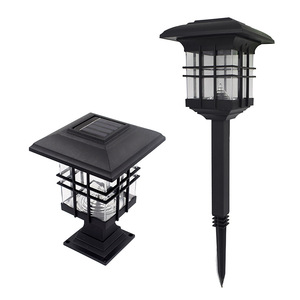 Lampe solaire à colonne pour extérieur, montage mural, LED, étanche, alimentée par énergie solaire, lampe de jardin 12V, batterie mono Si incluse - Product Image 5