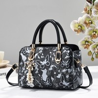 Sac à bandoulière carré imperméable en PU style Mori Girl avec dentelle, chaîne papillon et fermeture éclair, sangle unique