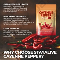 Capsules molles de poivre de Cayenne JBY Organic Extract pour la santé digestive, le soutien immunitaire et la gestion de l'énergie chez l'adulte