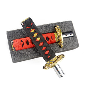 Poyracing Samurai Sword Gear <b>Shift</b> <b>Knob</b> 155mm x 210mm Black Red Aluminum Alloy Ergonomic Car Auto Manual Transmission - Product Image 4