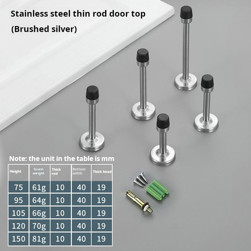 Solid thin rod (brushed steel) to send screws