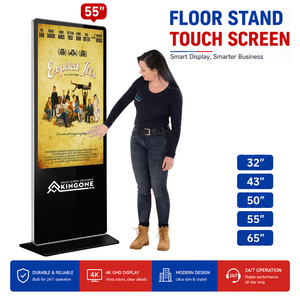 Afficheur publicitaire numérique KINGONE 55 pouces à écran tactile infrarouge pour magasin de détail, support de sol, lecteur publicitaire Android - Product Image 1
