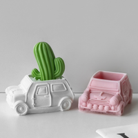 Moule en silicone pour voiture Moule créatif en gypse ciment pour pot de fleurs Moule pour pot Epoxy DIY Vase Bougeoir Ornement Moules