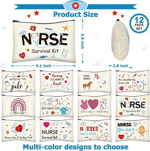 Cute Medical Nursing Student Graduation Gift Makeup <b>Toiletry</b> Pouch Custom Printed Nurse Survival Kit Canvas Cosmetic <b>Bag</b> - Product Image 5