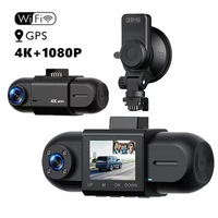 Nouveau Style Dual 1080p 4K IPS Screen Dash Cam avec GPS WiFi Motion Detection App Caractéristiques Black IPG Car Box Garantie 1 an