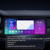 Radio para Auto Android 15 de 12.3 Pulgadas con GPS, Navegación, Reproductor Multimedia, 8+256G, Carplay y Android Auto para Hyundai