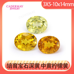 Cadermay Synthetic Citrine Oval Loose Gemstones Deep Yellow Medium Yellow Lemon Yellow For Jewelry Making - Product Image 5