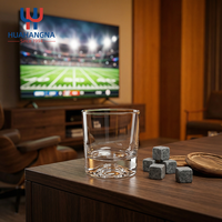 Coffret Cadeau Whisky Personnalisé avec Logo : Verre à Whisky 10 oz à Base Lourde et Pierres Refroidissantes, Sous Verre Réutilisable en Bois, dans Boîte en Bois – Cadeau d'Entreprise