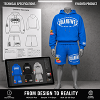 Conjunto de Sudadera con Capucha y Pantalones Cortos para Hombre, Estampado, Estilo Urbano, Dos Piezas, Traje Deportivo de Verano, Logotipo Personalizado