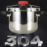 Autocuiseur en Acier Inoxydable 304 à Poignée Pliable et Rotative, Compatible Gaz et Induction, Fond Épaissi