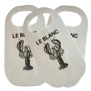 Custom Printed Non Woven Restaurant Bib Adult Crab Lobster Seafood Disposable Lobster Bibs Non Woven Restaurant Apron With Logo