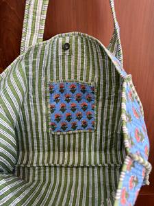 Bolso de Hombro de Algodón Indio Hecho a Mano 2026 para Mujer, Bolso Tote Acolchado con Estampado a Bloque, para Verano, Invierno y Primavera - Product Image 2