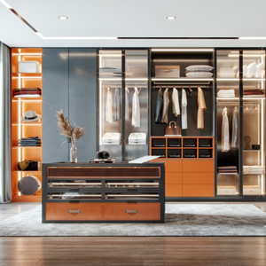 Direct d'usine vestiaire multicouche personnalisé en forme de L armoire et coiffeuse combinaison bébé armoire en bois - Product Image 5