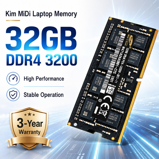 Kim MiDi Laptop RAM DDR4 32GB 3200MHz High Speed Memory Module PC4-25600 SODIMM 260PIN for Notebook Computer Upgrade Gaming