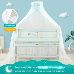 Moustiquaire de lit pour bébé unisexe, sans installation, en tube d'acier inoxydable 200TC, collection Printemps-Été, directement de l'usine - Product Image 5