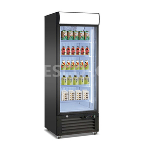 Réfrigérateur à boissons haute capacité avec éclairage LED inférieur, étagères réglables et contrôle numérique pour mini-marché - Product Image 1