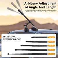 Kit de montage pour caméra Mechrig en alliage d'aluminium à 4 ventouses avec bras magiques à 360° et dégagement rapide pour smartphone/caméra d'action/DSLR, support de voiture