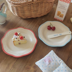 En stock, assiettes à dessert en <span class=keywords><strong>porcelaine</strong></span> de style français rétro, écologiques, compatibles lave-vaisselle, 50 pièces MOQ, mariage, fête, restaurant - Product Image 5