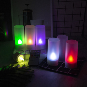 Remote Control LED <strong>Tea</strong> <strong>Lights</strong> 7 Color Changing Set of 6 Rechargeable Candles with Charging Station for Halloween <strong>Christmas</strong> - Product Image 3