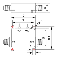 Amplificateur de signal RF à faible bruit LNA large bande SWT 20-8000 MHz, gain 10 dB, amplification de signal RF +12 V CC, facteur de bruit 2 dB, pour liaisons de communication