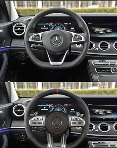 Volant en cuir pour Mercedes-Benz AMG W176 W211 W212 W205 W204 A180 A200 <span class=keywords><strong>B180</strong></span> B200 GLA GLC GLB GLE Accessoires de voiture - Product Image 5