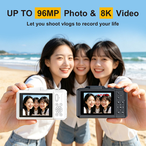 Caméra compacte pour vlog avec zoom <span class=keywords><strong>numérique</strong></span> 16x, vidéo 8K personnalisable, écran rabattable de 2,8 pouces, Wifi, filtres multiples pour débutants - Product Image 3
