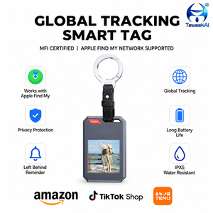 Localizzatore GPS Portatile F1 Anti-Smarrimento con <span class=keywords><strong>Schermo</strong></span> a Colori E-Ink, Impermeabile IP65 per iOS, Portachiavi, Animali Domestici, Bagagli - Tracciamento in Tempo Reale - Product Image 2