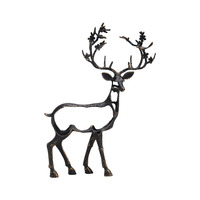 Sculpture de cerf en alliage de marbre bronze foncé sculptée à la main, style Tuohuangniu, moderne et luxueuse, accessoire de bureau pour la décoration de la maison et du bureau, vente en gros