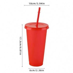 Custom Personalized logo 24OZ 710ML Ultra-high Capacity PP Colorful Disposable Plastic Cup with Straw for Party and Activity - Product Image 4