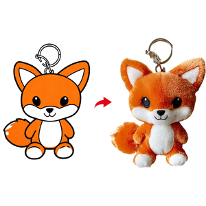 Llavero de Peluche Personalizado de Zorro de Anime <span class=keywords><strong>Manga</strong></span>, Muñeco Colgante Mini de Peluche, Llavero de Peluche Personalizado en Caja Sorpresa - Product Image 1