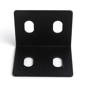 Black L-Shaped Steel <b>Corner</b> <b>Bracket</b> 30 Mm Hole Furniture Hardware Connector <b>For</b> Cabinet Chair Bed Frame - Product Image 1
