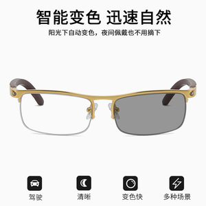 Nouvelles lunettes de soleil de conduite Card Home, style européen et américain, avec branches en bois à ressort, pour affaires, intelligentes, à verres photochromiques - Product Image 2
