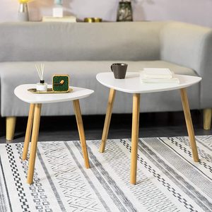 Mesa de Centro Triangular Moderna de Estilo Árabe, Mesa Auxiliar de Madera MDF para Dormitorio Infantil, Mesa de Centro Baja de Estilo Japonés, Mesa Auxiliar de Madera Antigua - Product Image 6