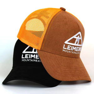 Casquette de baseball Veracap HTS0001 personnalisée avec logo brodé, 5 panneaux, en daim bicolore, visière en daim noir uni, fermeture Snapback à cadre en K - Product Image 3