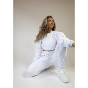 Maglione felpa Crop bianco Loungewear - Product Image 1