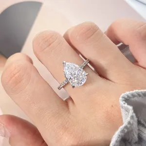 FOXI high quality engagement rings jewelry women Ice crushed cut 8A zircon 925 sterling silver casual rings for ladies