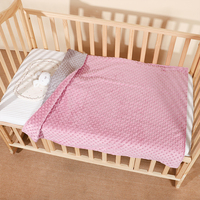 Couverture bébé en velours de pois pour nouveau-né, couleur unie, confortable, double couche minky, 100% polyester, anti-acariens, toutes saisons