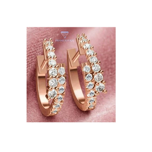 Pendientes de Diamantes de Oro de 18 Quilates de Diseño para Mujer, Joyería de Oro Amarillo de Lujo para Bodas, Aniversarios y Fiestas - Product Image 2