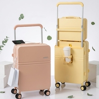 Valise à roulettes populaire en Amérique, ensemble de 2 pièces (14, 20, 24, 26 pouces), avec serrure TSA, sac de maquillage, bagage multifonctionnel à roulettes