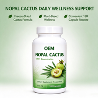 Capsules de Nopal Cactus en gros OEM, marque privée, 180 unités, 500 mg, complément alimentaire