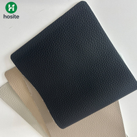 Kain Kulit PU Elastis Tahan Lama Bermotif Embos Ramah Lingkungan Anti Noda dengan Lapisan Nonwoven untuk Furnitur, Jok Mobil, dan Rumah