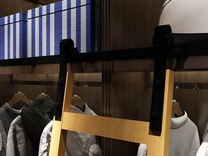 WEKIS Kit de herrajes modernos de bricolaje para escalera deslizante de tubo de latón, de acero negro satinado, insonorizado y duradero, para estanterías, armarios y bibliotecas, con tornillos - Product Image 4