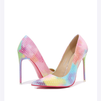 Chaussures à Talon Haut Fines Européennes et Américaines, à Bout Pointu et Polyvalentes, Couleurs Tendance, Sexy et Séduisantes, Grandes Tailles pour Femmes