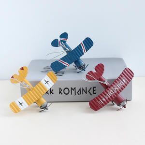 Figurines d'<span class=keywords><strong>avion</strong></span> rétro en fer modèle d'<span class=keywords><strong>avion</strong></span> en métal, planeur Vintage, biavion Miniatures, décoration de la maison - Product Image 5