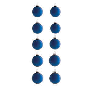 CONFEZIONE DA 10 PALLINE DI VETRO, DIAMETRO 6CM, COLORE BLU MARINO LUCIDO - Product Image 1