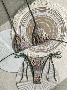 Nuevo estampado <span class=keywords><strong>de</strong></span> cebra Tie Neck Bikini Triangle Package Split Traje <span class=keywords><strong>de</strong></span> baño <span class=keywords><strong>de</strong></span> mujer Conjunto <span class=keywords><strong>de</strong></span> 2 piezas Sehe Fashion - Product Image 6