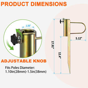 Clavijas de anclaje de patio de acero galvanizado para asegurar paraguas al aire libre sillas plegables cercas decorativas clavos de estaca de jardín - Product Image 4