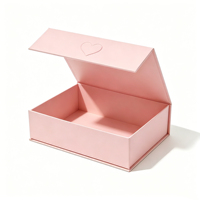 Boîte cadeau magnétique en carton rigide sur mesure avec logo personnalisé pour cosmétiques - Options noir/blanc et rose, taille personnalisée